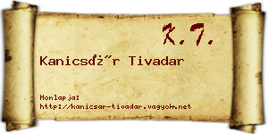 Kanicsár Tivadar névjegykártya
